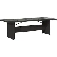 vidaXL Table de jardin avec plateau en verre noir 240x90x75 cm Poly rotin