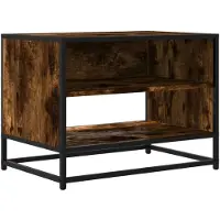 vidaXL Armoire TV chêne fumé 61x40x46 cm Bois composite et métal
