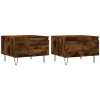 vidaXL Tables basses 2 pcs. Chêne fumé 50x46x35 cm Bois composite