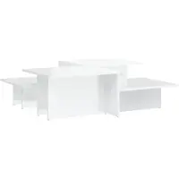 vidaXL Tables basses 2 pcs. Blanc brillant Matériau dérivé du bois