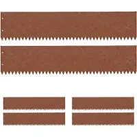 Relaxdays Bordure de pelouse , lot de 6, en acier, aspect rouillé rustique, bordure de parterre flexible, bordure pour parterres et pelouse, marron