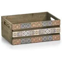 Zeller Décor de caisse en bois mosaïque 32x22x13, 5cm