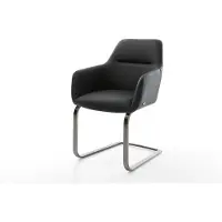 DELIFE Cantilever Pejo-Flex cuir de vache noir pied cantilever plat grafiete ressorts ensachés