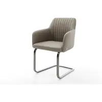 DELIFE Cantilever Greg-Flex cuir de vache couleur boue pied cantilever plat grafiete ressorts ensachés