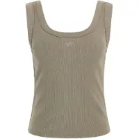 Guess Marciano Triangle Bling Rib Sleeveless T-shirt Vert L Femme