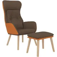 vidaXL Fauteuil relax avec repose-pieds, couleur marron, en similicuir et tissu, marque
