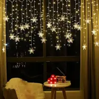 OEM Éclairage de Noël - Guirlande LED - Décoration lumineuse de Noël - Éclairage d'intérieur décoratif - Télécommande - Noël - Balcon - Rideaux - Jardin - Fête - 96 LED - 4 mètres - Blanc chaud