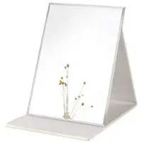 OEM Miroir de maquillage pliable avec pied - Blanc - Grand format - Verre HD