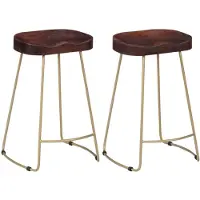 vidaXL Tabouret de bar Gavin 2 pcs. Bois massif de manguier