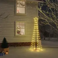 The Living Store Sapin de Noël LED en forme de cône blanc chaud 108 LED 70x180 cm