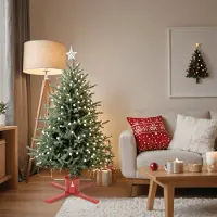 Prolenta Maison Exclusive - Support pour sapin de Noël, couleur rouge, dimensions 61x61x15,5 cm