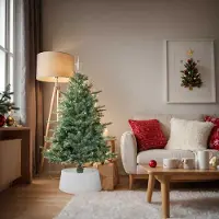 Prolenta Maison Exclusive - Nappe de Noël pour sapin, blanche, Ø 56 x 23 cm, en plastique