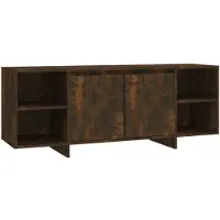 vidaXL Armoire TV chêne fumé 130x35x50 cm bois composite