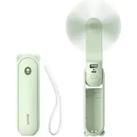 JISULIFE Ventilateur portable Life8 Plus, ventilateur USB avec fonction batterie externe 4500 mAh et lampe de poche, vert