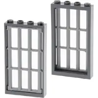 LEGO 2x fenêtre cadre 1x4x6 nouveau-gris foncé grille nouveau-gris clair 92589 60596
