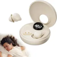 OEM Écouteurs pour les personnes dormant sur le côté - Bluetooth 5.3 sans fil, en silicone souple pour un confort optimal pendant le sommeil, pour le sport, le travail et les voyages (beige)