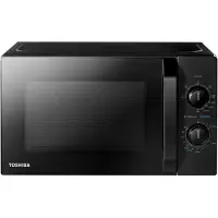 Toshiba Four à micro-ondes MW2-MG20PE(BK) de 700 W, avec fonction grill et combinaison, 5 niveaux de puissance, puissance de grill de 1000 W, couleur noire – capacité de 20 litres (fonction grill)