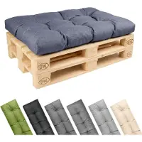 Garronda Coussin pour palette , 120x80 cm, épaisseur 12 cm, résistant à l'eau, aux UV et aux intempéries. Canapé palette GD-0252, couleur bleu marine