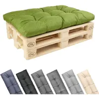 Garronda Coussin pour palette , 120x80 cm, épaisseur 12 cm, résistant à l'eau, aux UV et aux intempéries. Canapé palette GD-0252, couleur verte