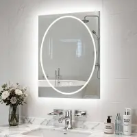 StarTech.com Miroir de salle de bain LED - Miroir mural rectangulaire sans cadre - Éclairage frontal et arrière - Anti-buée - 3 températures de couleur avec mémoire - 60x80 cm