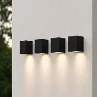 HOFTRONIC™ - Applique murale LED Cube dimmable 4W 4000K IP44 Noir GU10 Lot 4
