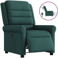 vidaXL Fauteuil relax électrique vert foncé Tissu
