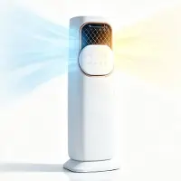 Zelurxx Refroidisseur d'air 4-en-1 avec fonction de chauffage, humidificateur et purificateur d'air, puissance de refroidissement de 45 W, chauffage PTC de 2000 W, minuterie de 12 heures