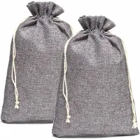 Sonstiges Sacs en tissu gris, 20x30 cm, lot de 12, pour cadeaux ou articles divers