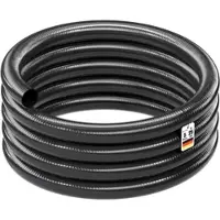 Wiltec Luisiana OM/I Tuyau d'aspiration noir - 5 m / Ø 25 mm (1") / 250 g/m - avec Spirale de renforcement - Tube à pression souple en PVC - pour Irrigation Arrosage Jardinage Évacuation Refoulement