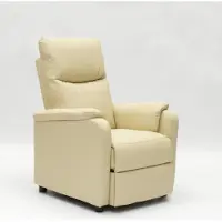 MBK FINCOM Giulia Fauteuil relax avec fonction chaise longue et repose-pieds en similicuir - Beige