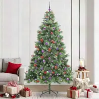 vidaXL Meubles haut de gamme Arbre de Noël artificiel vert 240 cm PVC et métal - 6252501