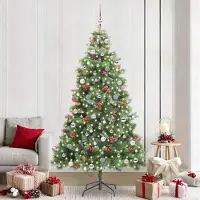 vidaXL Style élégant Arbre de Noël artificiel vert 240 cm PVC et métal DE4281567