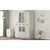 Skye Decor , modèle Rb-168-01-010, armoire, blanc mat, panneaux de particules, 140 x 184 x 52 cm