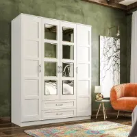 Skye Decor , modèle Rb-051, armoire, blanc mat, panneau de particules, 140 x 180 x 52 cm
