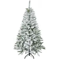 BellaFurn Arbre de Noël artificiel avec effet neige, 150 cm - Vert/Blanc | Couleur : Vert/Blanc | Dimensions : 85 x 85 x 150 cm