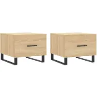 vidaXL Tables basses 2 pièces chêne Sonoma 50x50x40 cm bois composite