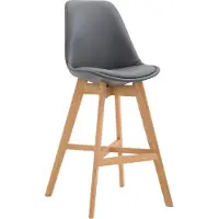 BellaFurn Tabouret de bar - High Pall - Design esthétique, confort et élégance | Couleur : Gris | Couleur d'habillage : Naturel