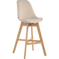 BellaFurn Tabouret de bar SAMT - Tabouret de bar - rembourrage en velours, aspect exclusif Couleur : Crème | Couleur des vêtements : Naturel