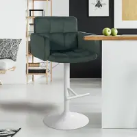 BellaFurn set de 2 tabourets de bar - Tabouret de velours - Réglable & pivotant à 360° - Grand confort d'assise