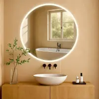 BellaFurn Éclairage rond du miroir de la salle de bain, fonction anti-conditionnement, parfait pour les environnements humides