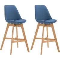 BellaFurn set de 2 tabourets de bar - Chaises hautes - Assise confortable, protection anti-poussière durable | Couleur : Bleu | Couleur des vêtements : Naturel