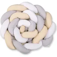 BellaFurn Pare-chocs CRIB - Bedomrander XXL tressé - 100 % coton, protège des coups