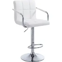BellaFurn Tabouret de bar Lucy - Chaise moderne, confort ergonomique, similicuir - chrome/noir/blanc