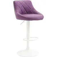 BellaFurn Chaise de bar stylée - tabouret - rembourrage en similicuir, pivotant à 360°, réglable en hauteur | Couleur : lilas | Couleur de base : blanc