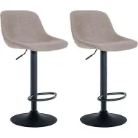 BellaFurn set de 2 tabourets de bar - Tabouret - Grand confort d'assise, avec repose-pieds et fonction pivotante | Couleur : taupe | Matériau : poussière