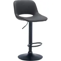 BellaFurn Tabouret de bar en simili-cuir - tabouret de bistrot - réglable en hauteur & pivotant à 360° - métal noir mat