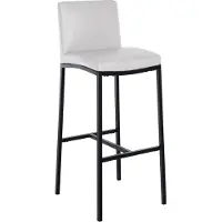 BellaFurn Tabouret de bar, tabouret, dossier - Confort moderne en similicuir ou en tissu | Couleur : blanc | Matériau : similicuir