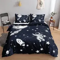 Famanu Ensemble de literie pour enfant avec motif de lune et d'étoiles, comprenant 2 taies d'oreiller
