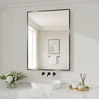 Sonstiges Miroir de salle de bain, 71x51 cm, miroir de sécurité (ESG), résistant à la corrosion, couleur noire