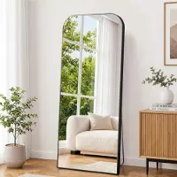 Sonstiges Miroir mural pleine longueur, 180 x 76 cm, verre trempé, cadre en aluminium noir